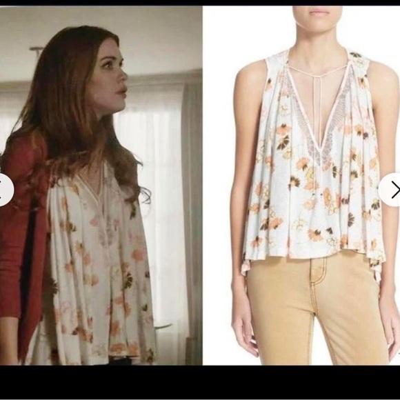 Free People Love Potion Floral Print Knit Flowy Top Tank - Picture 1 of 7